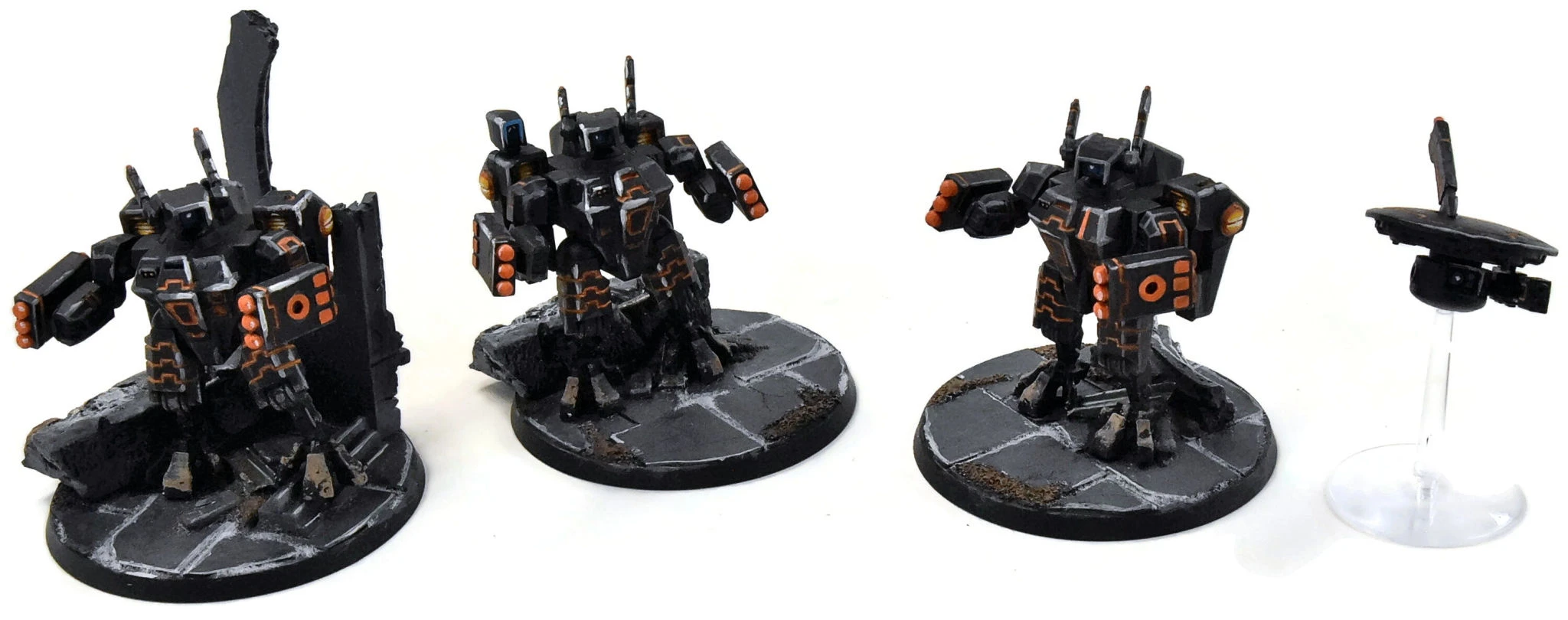 Games Workshop TAU EMPIRE 3 XV8 Crisis Battlesuit #1 WELL PAINTED 60mm Bases Warhammer 40K